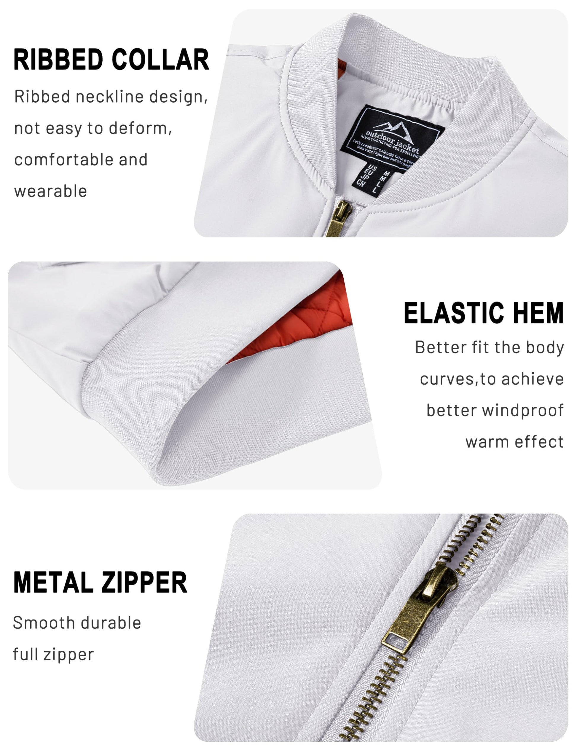 TACVASEN Men's Jackets Full Zip Up Winter Warm Fleece Liner Work Coats Outwear White, XL