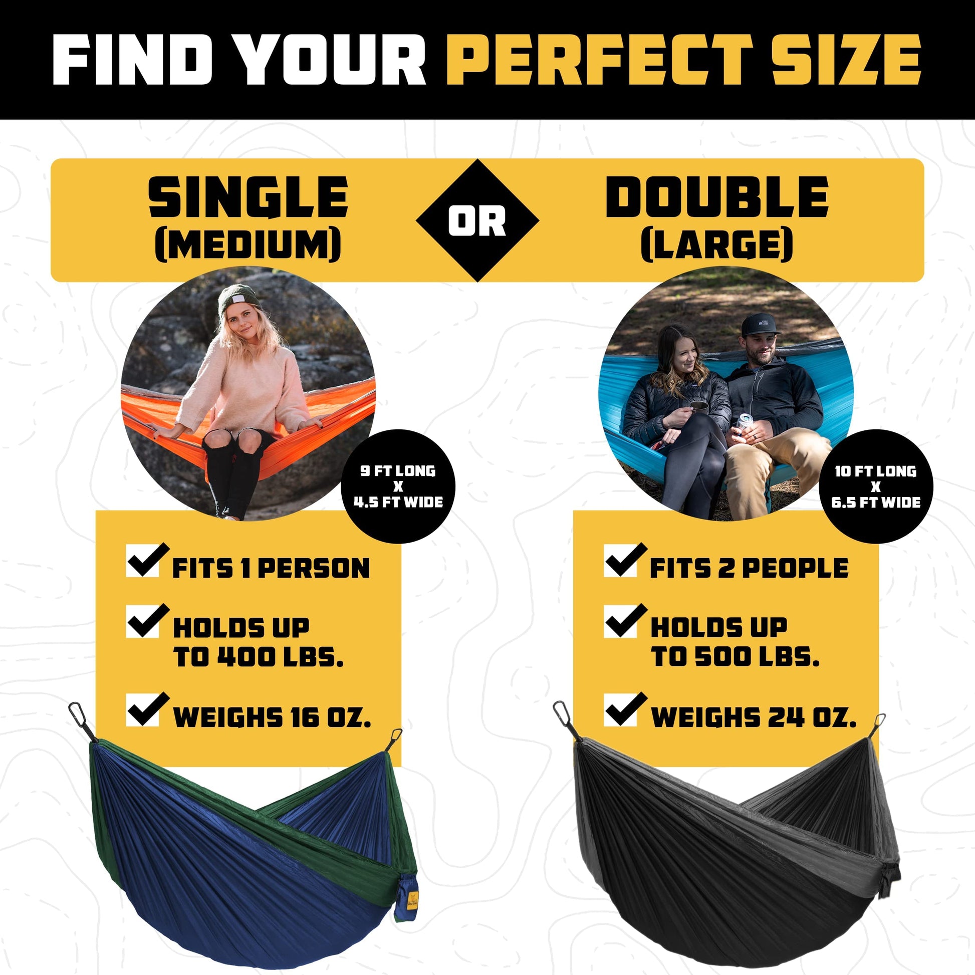 Wise Owl Outfitters Hammock for Camping Single Hammocks Gear for The Outdoors Backpacking Survival or Travel - Portable Lightweight Parachute Nylon SO Black & Grey