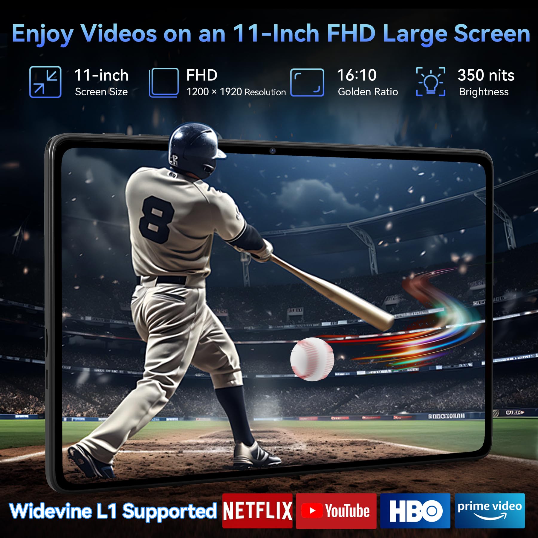 Tablet 2025 World's First Android 16 Tablet with Gemini AI, 11 Inch FHD Display, 24GB RAM 128GB ROM /2TB TF, T7250 CPU+13MP Camera, 8000mAh, Widevine L1, 2 in 1 Tablets with Keyboard Mouse Stylus