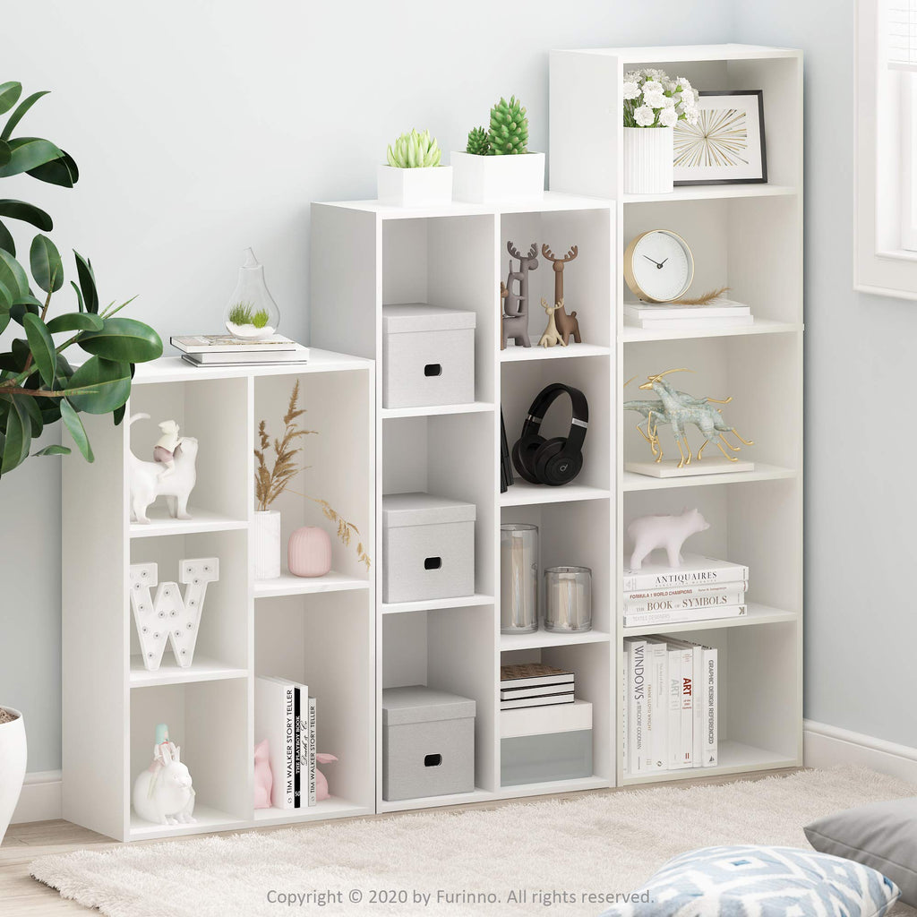 Furinno Luder Bookcase / Book / Storage , 5-Cube, White
