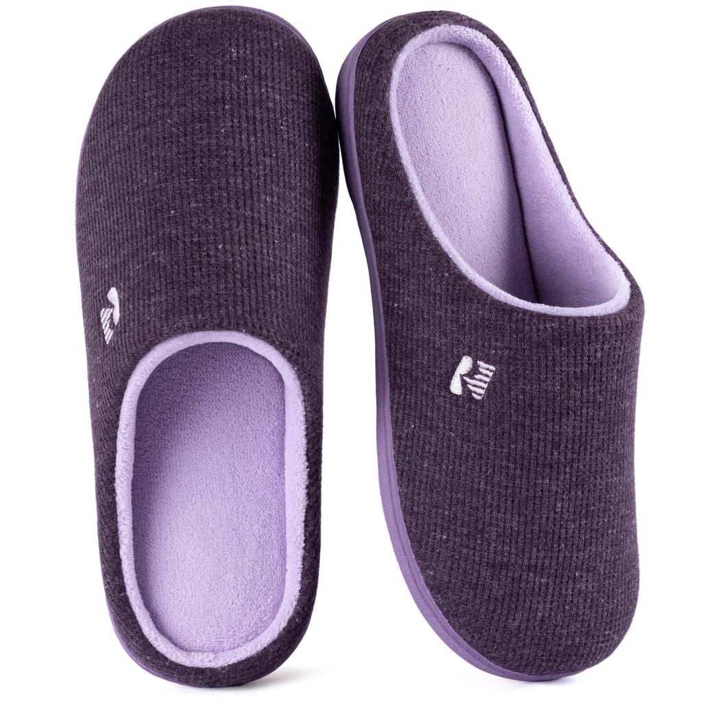 RockDove Women's Original Two-Tone Memory Foam Slipper, Size 9-10 US Women, Eggplant