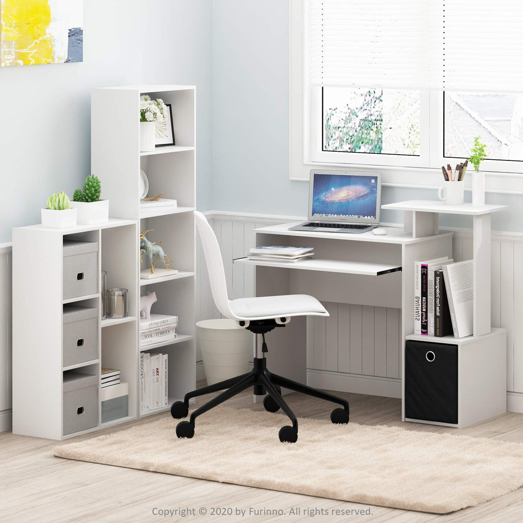 Furinno Luder Bookcase / Book / Storage , 5-Cube, White