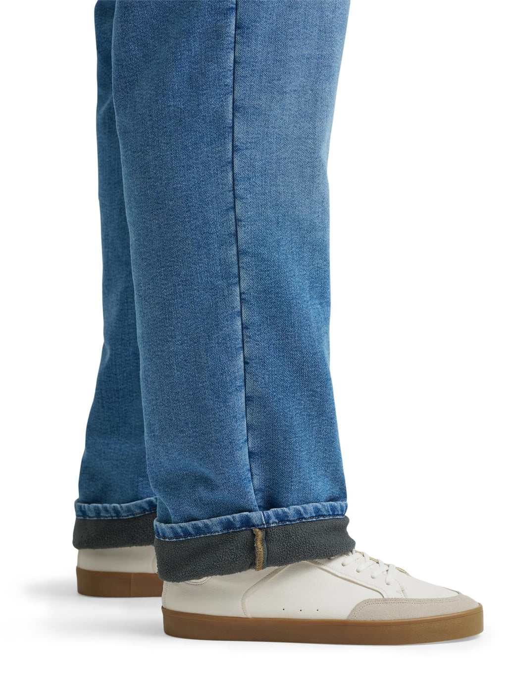 Lee Men's Big & Tall Legendary Relaxed Straight Jean, Coast-Gray Fleece Lined