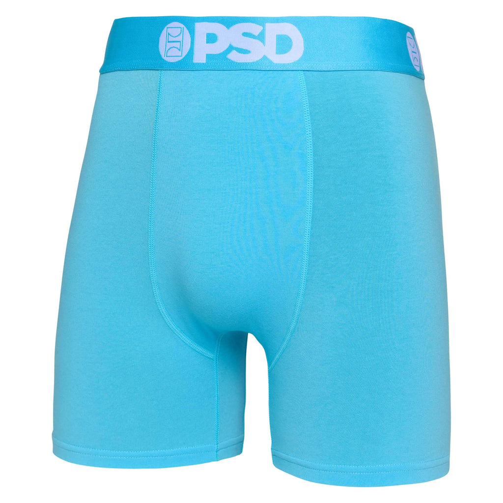 PSD Underwear Mens Boxer Briefs - Solid Sky 3 Pack, 5 Inch Inseam, Moisture-Wicking, Boxer Briefs for Men Pack, Large