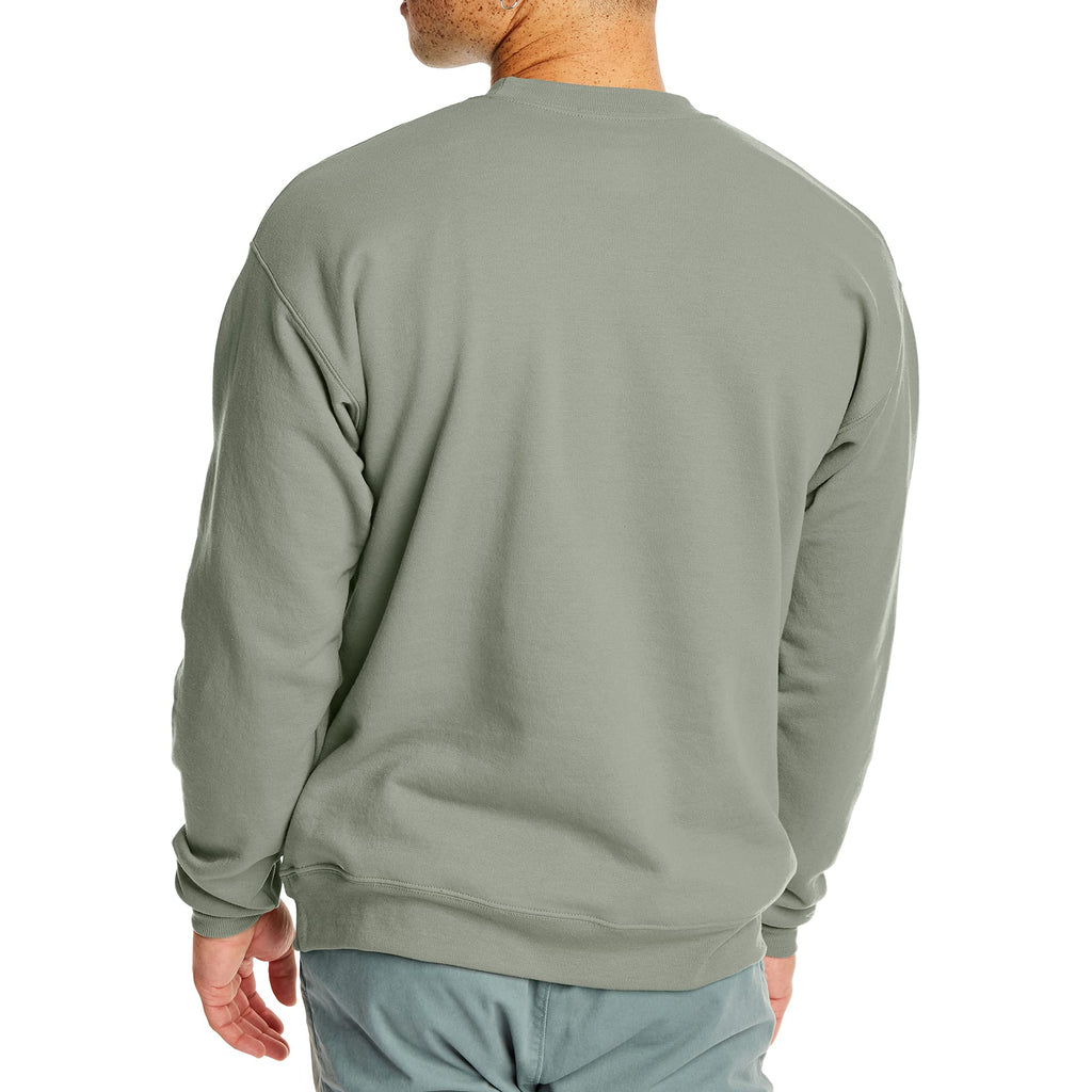 Hanes Men's EcoSmart Sweatshirt, stonewashed green, Medium