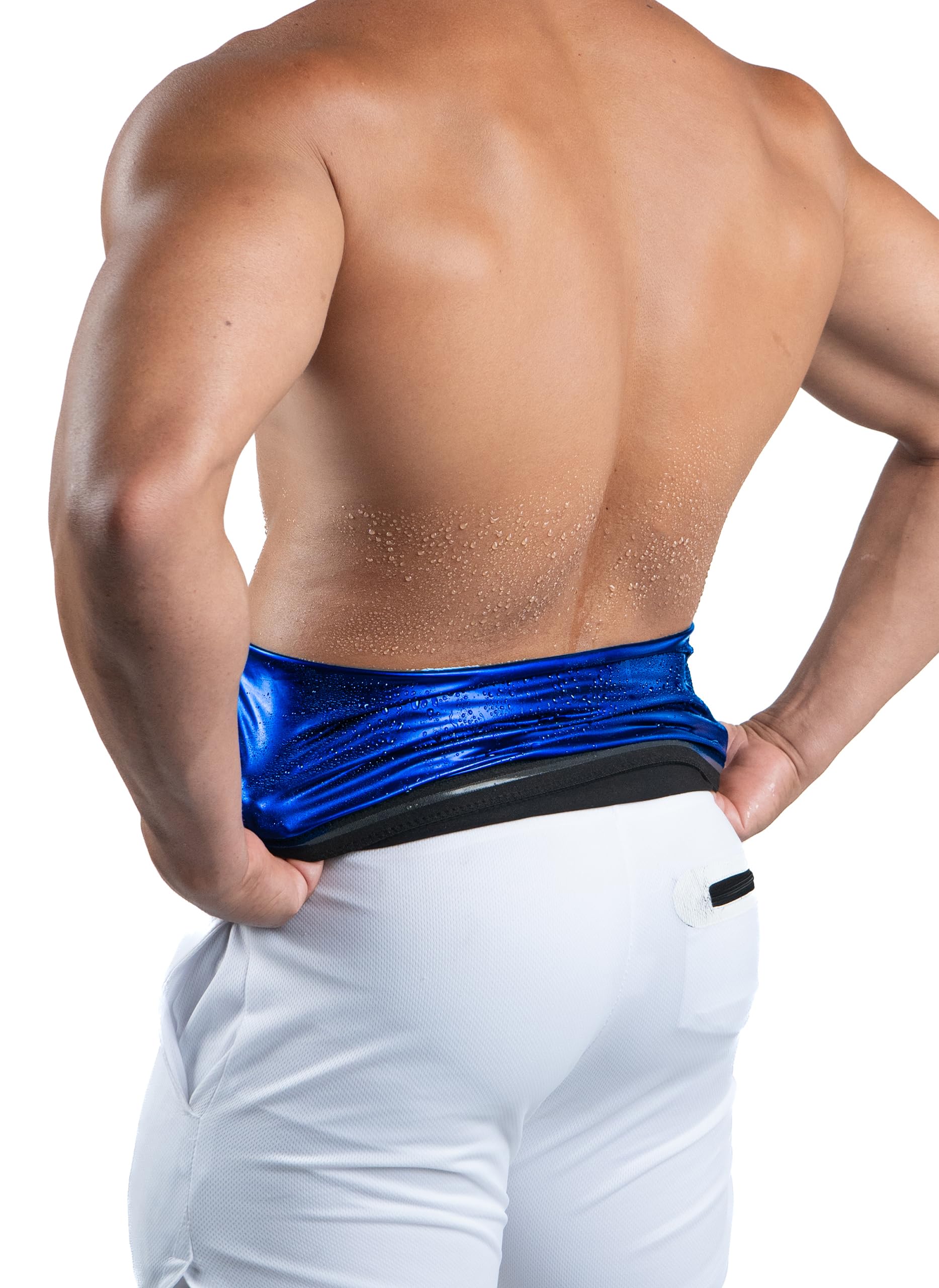 Kewlioo Men's Heat Trapping Waist Toner - Waist Trimmer Trainer Belt for Men - Comfortable & Discreet Waist Slimming Thermo Sauna Belt, Neoprene-Free Waist Cincher (Black, XL)