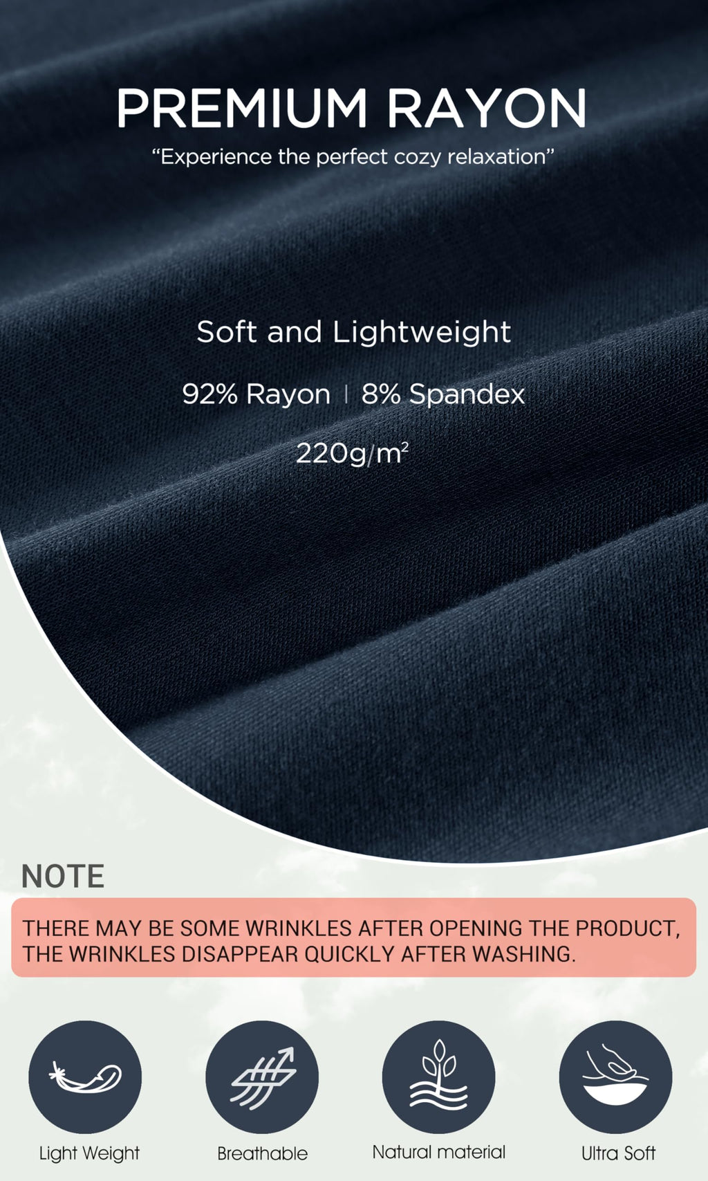 ODODOS Women's Wide Leg Lounge Shorts with Pockets Lightweight Soft Relaxed Casual Pajama Bottom-8" Inseam, Midnight, Large