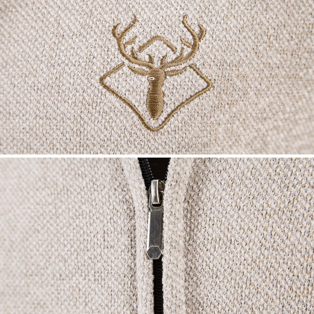 Mylldey Mens Casual Full Zip Cardigan Sweaters Cable Knit Jacket Sweater Men, US Size(OffWhit-XXL)