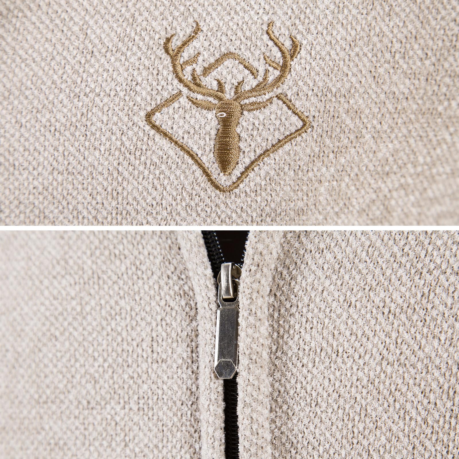 Mylldey Mens Casual Full Zip Cardigan Sweaters Cable Knit Jacket Sweater Men, US Size(OffWhit-XXL)