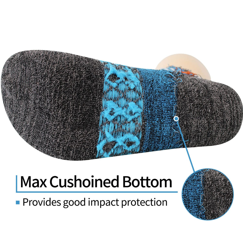 BIOAUM Men's Atheltic Socks Size 10-13 - 6 Pairs Cotton Quarter Socks for Running