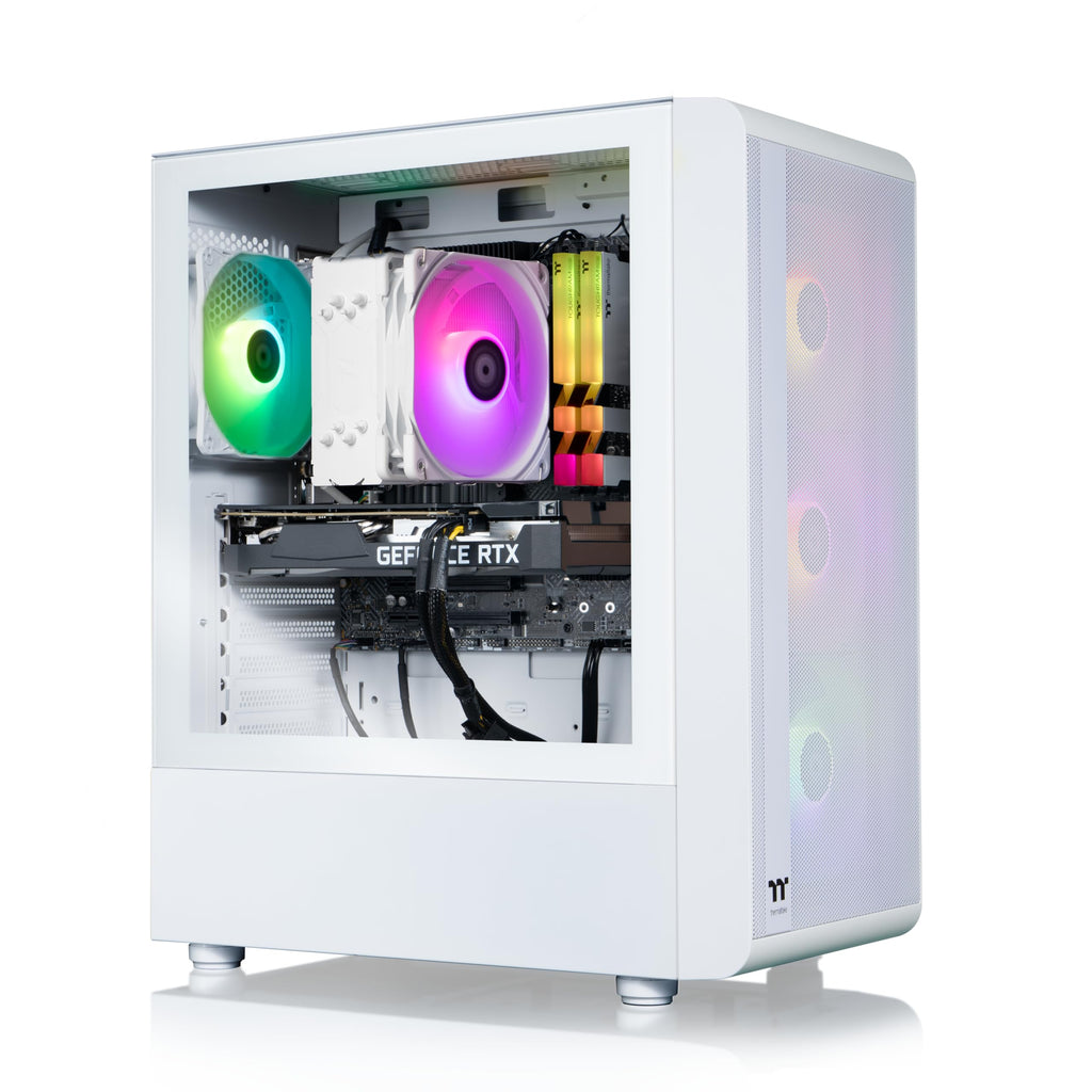 Thermaltake LCGS Quartz i1460 Gaming Desktop (Intel Core™ i5-14400F, ToughRam DDR4 3600Mhz 16GB RGB Memory, NVIDIA GeForce® RTX 5060, 1TB NVMe M.2, WiFi, Windows 11) S2QT-B760-560-LCS
