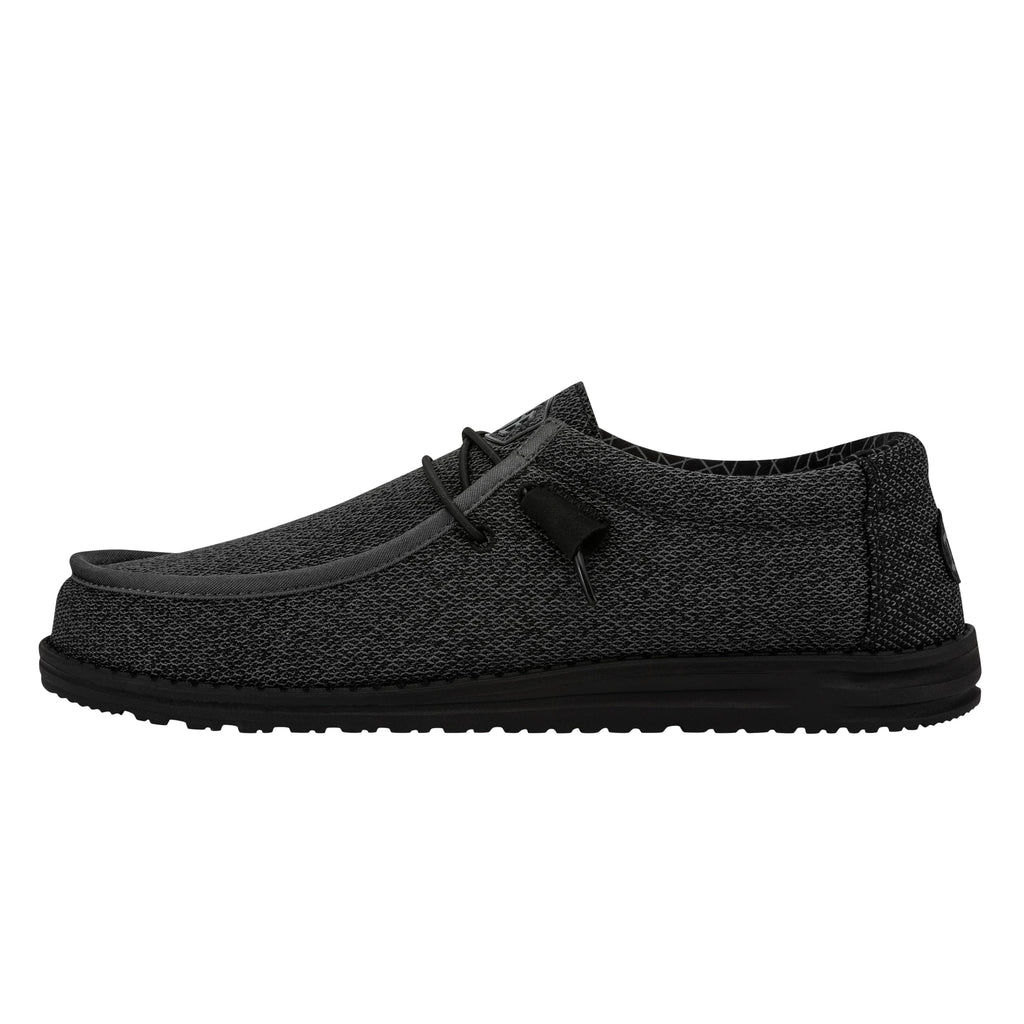 HEYDUDE Men's Wally Sox Micro Total Black Size 12 | Men's Slip On Shoes | Comfortable & Light-Weight