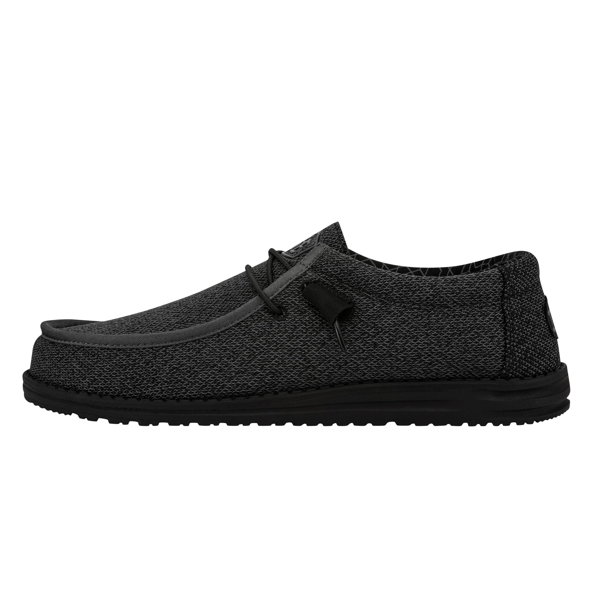 HEYDUDE Men's Wally Sox Micro Total Black Size 12 | Men's Slip On Shoes | Comfortable & Light-Weight