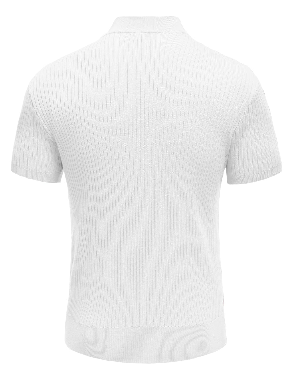 COOFANDY Men's Mock Turtleneck Knit Sweater Short Sleeve Pullover Casual Basic Tops Solid Tee White Sweater