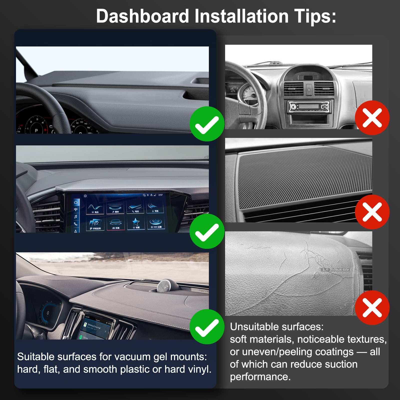 Jikasho Vacuum Magnetic Suction Phone Holder, Foldable and Retractable Hands-Free Suction Cup Phone Mount for Car/Gym/Mirror/Smooth Surface, Compatible with iPhone Android and All Smartphones (Black)