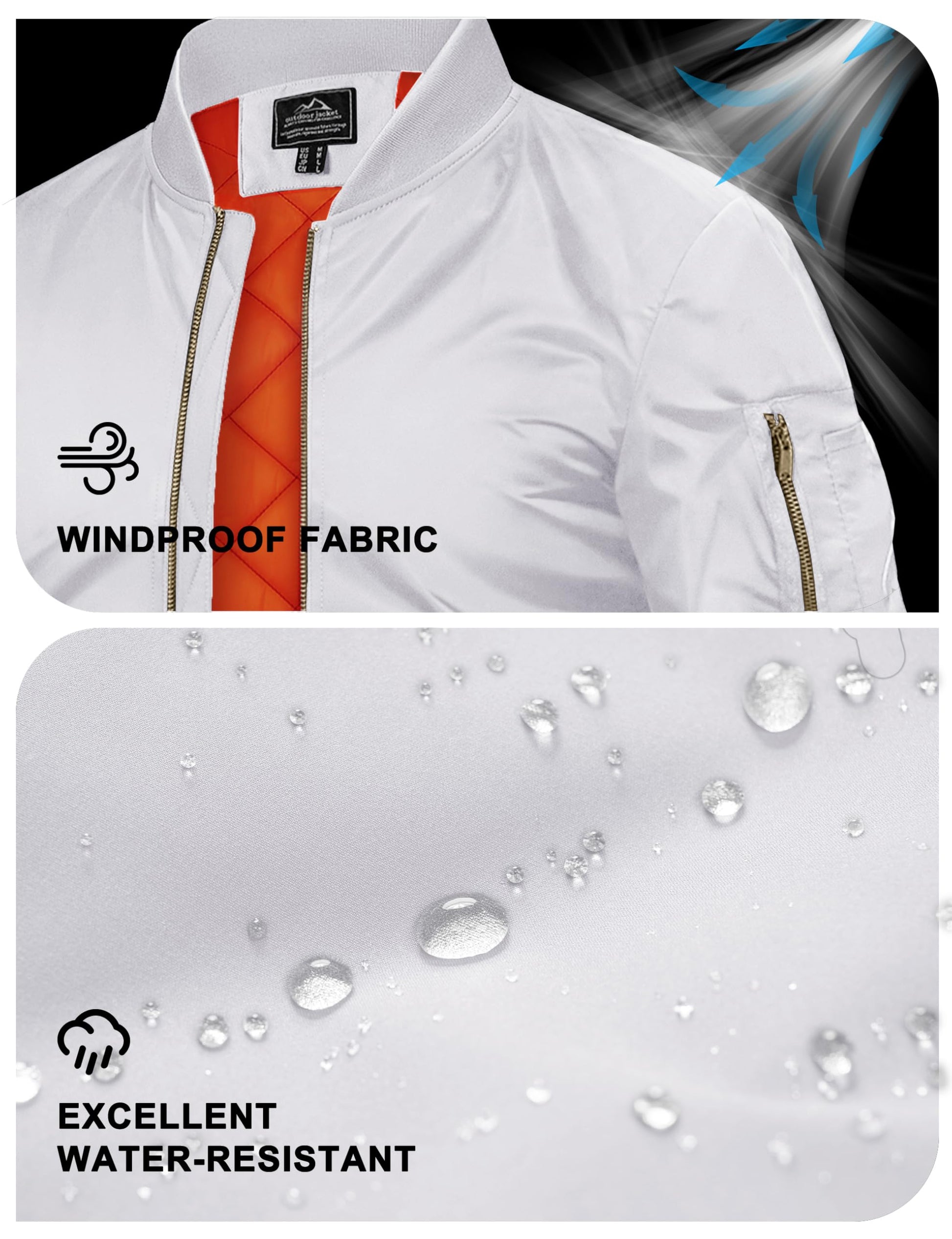 TACVASEN Men's Jackets Full Zip Up Winter Warm Fleece Liner Work Coats Outwear White, XL