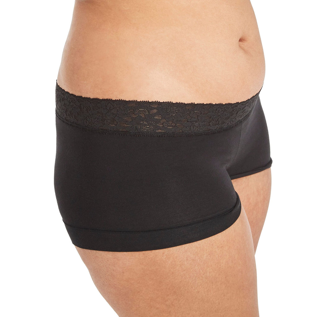 Maidenform Underwear, Stretch Cotton Boyshort Panties for Women, Assorted, 3-Pack, Latte Lift/Black/Navy