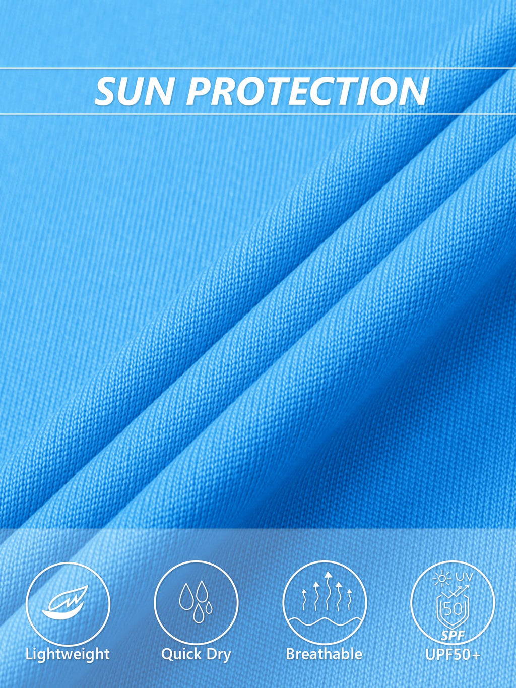 MAGCOMSEN Womens Lightweight T-Shirt Short Sleeve Shirts Sun Proof Baselayer Shirts Gym Running Sportswear Active Shirts Azure L