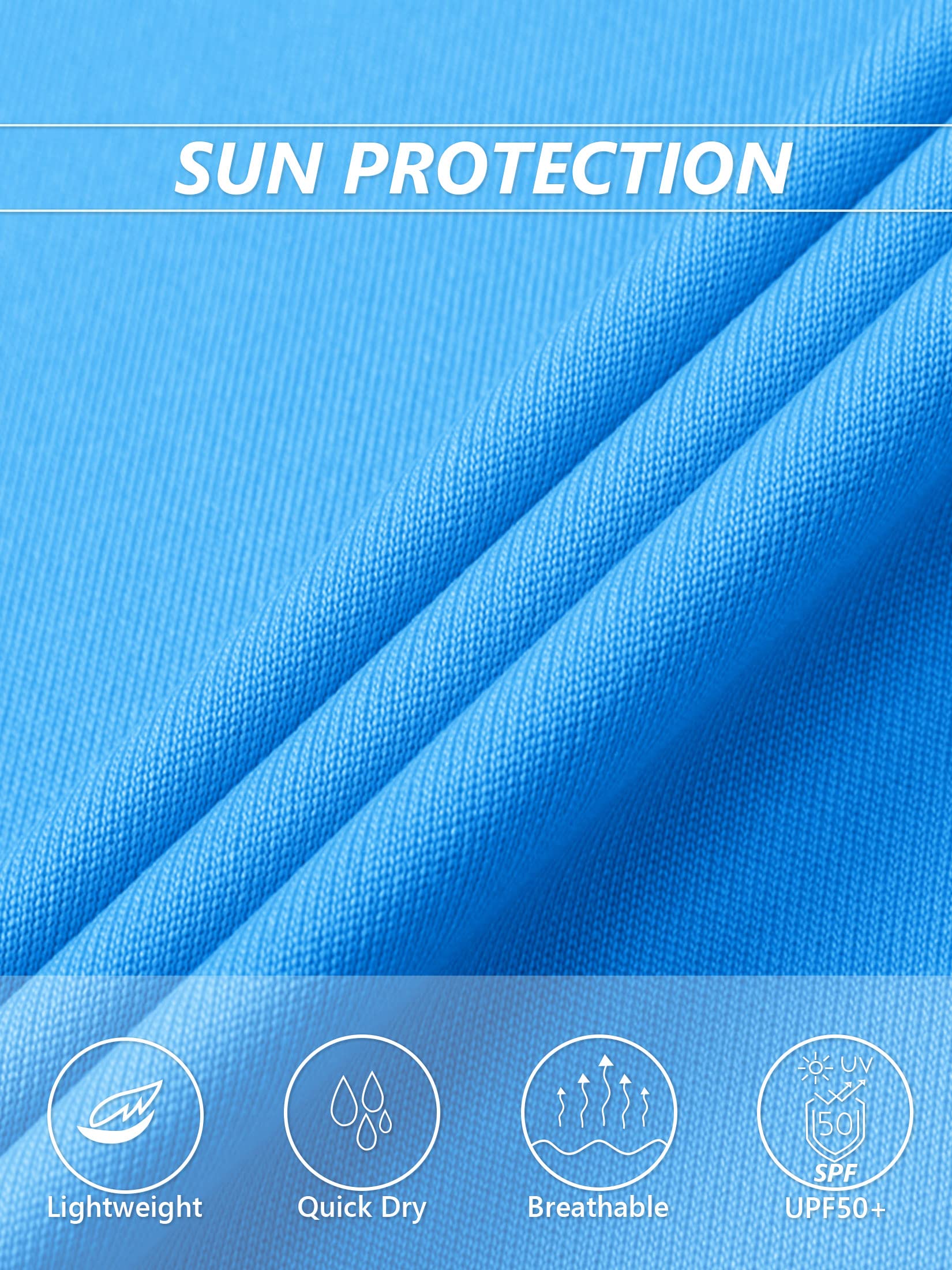 MAGCOMSEN Womens Lightweight T-Shirt Short Sleeve Shirts Sun Proof Baselayer Shirts Gym Running Sportswear Active Shirts Azure L