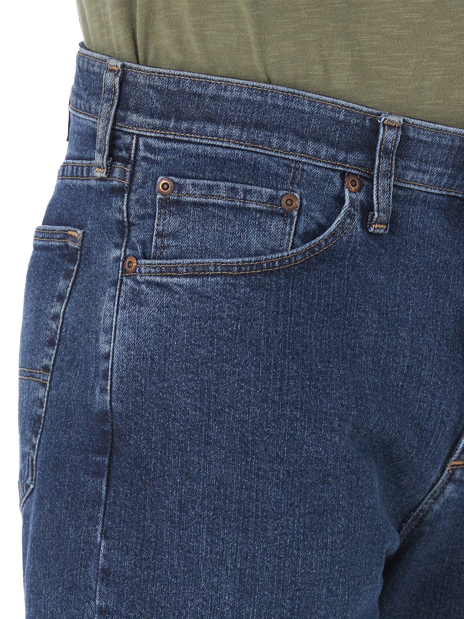 Wrangler Authentics mens Comfort Flex Waistband Denim Shorts, Dark Stonewash, 36 US