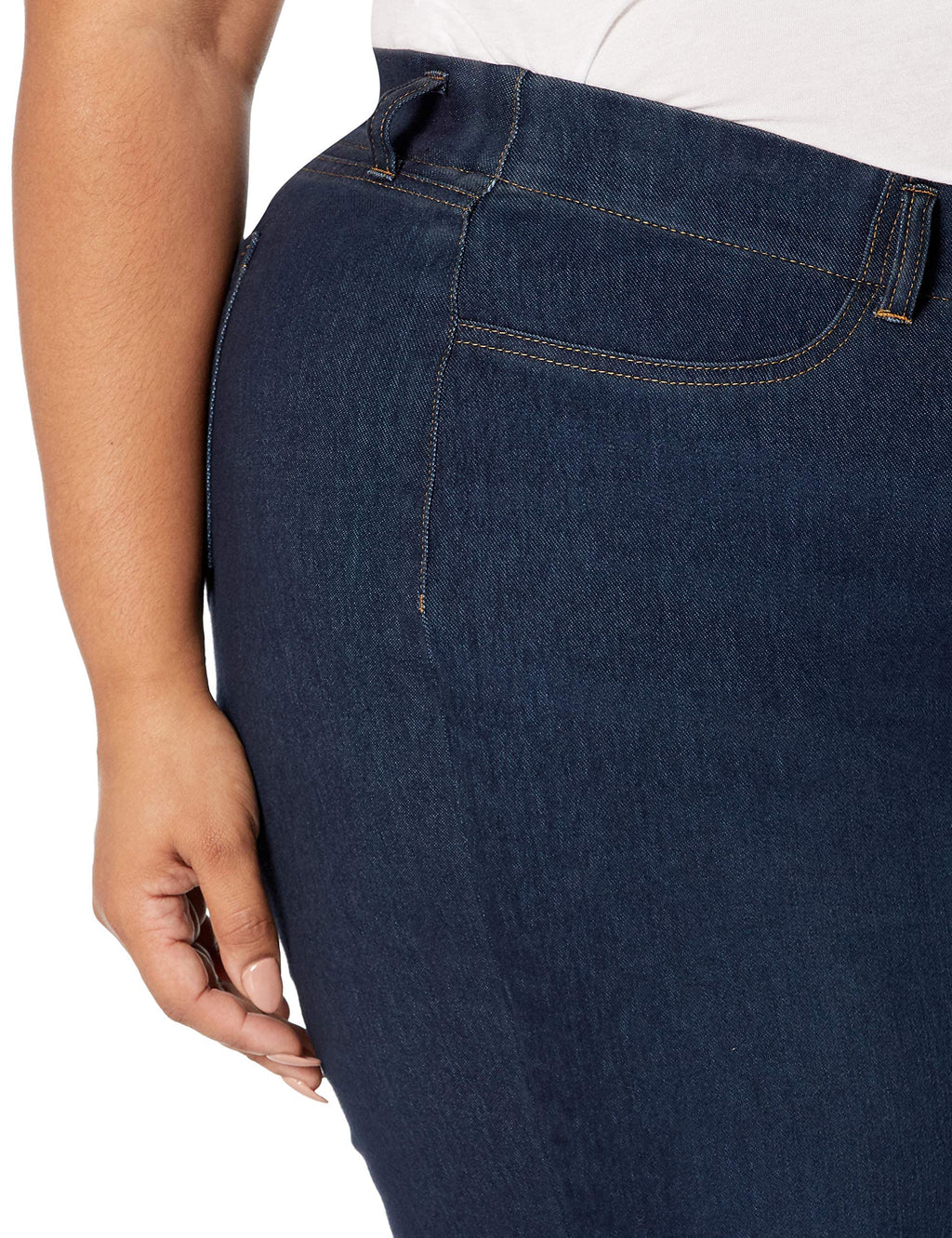 Amazon Essentials Women's Pull-On Stretchy Knit Jegging (Available in Plus Size), Dark Wash, Small Short