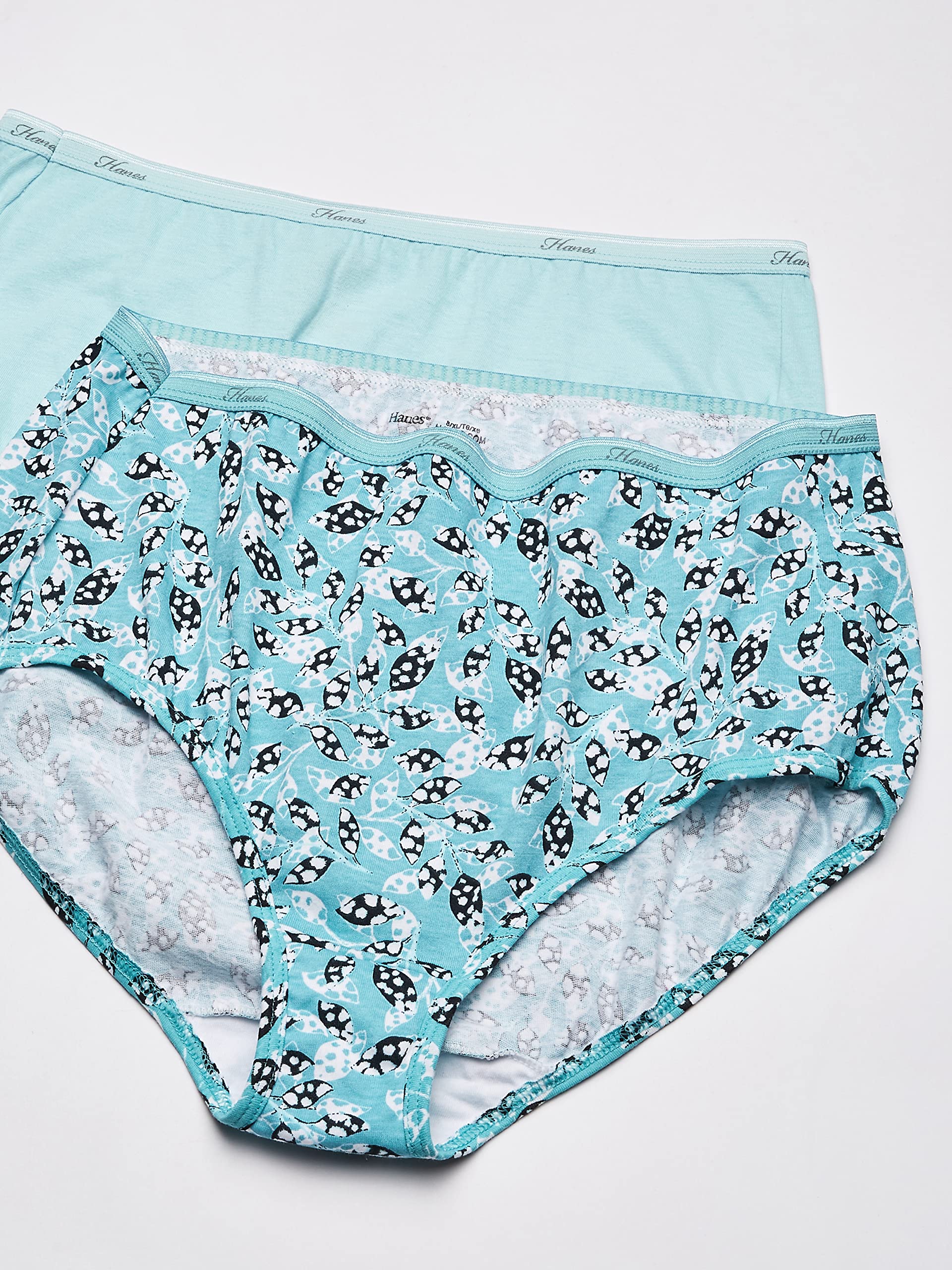 Hanes Womens Cotton Value Pack, 10-pack, Assorted (Colors May Vary) Briefs-underwear, Solid/Print Mix, 8 US