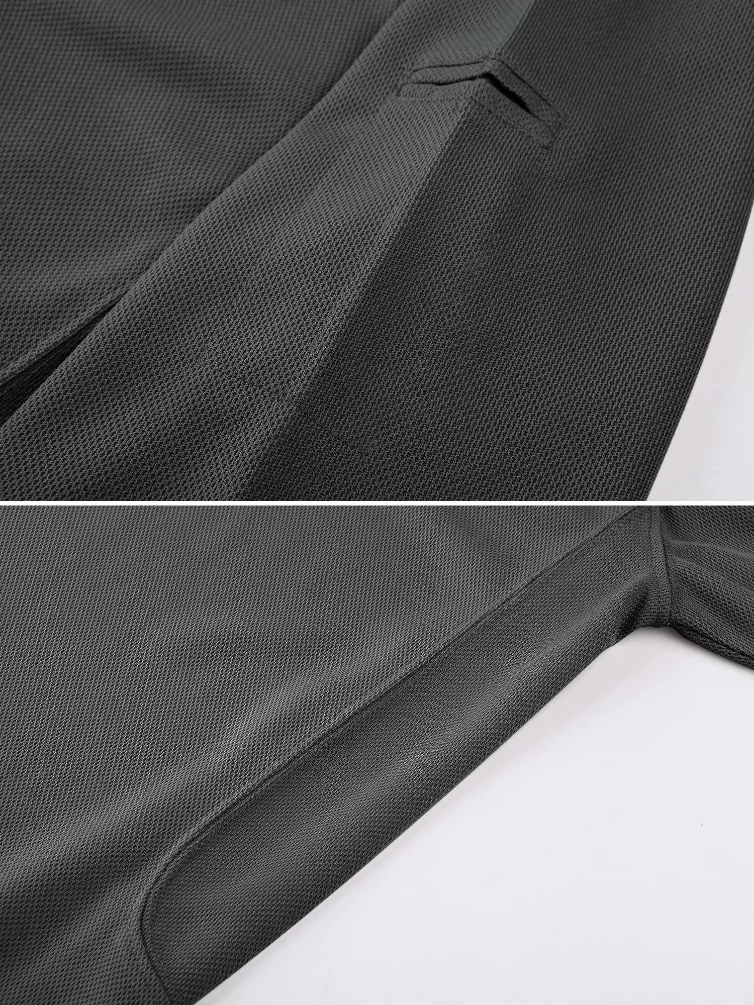 MAGCOMSEN Men's Polo Shirts Short Sleeve Golf Light Shirts Fishing Shirts Pique Tactical Shirts Grey XL