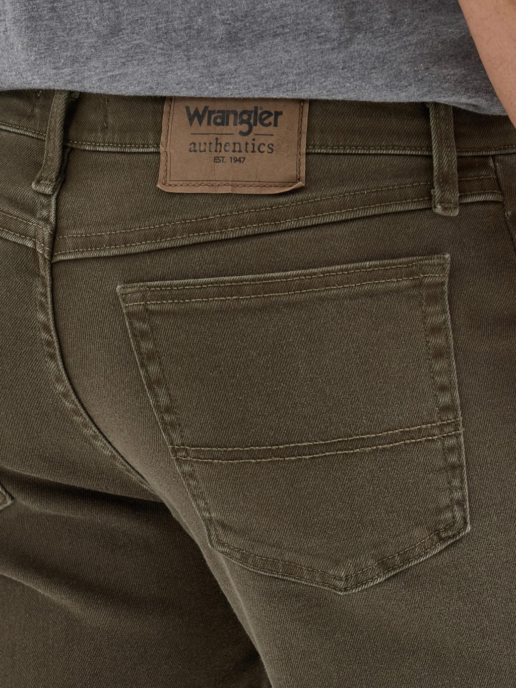 Wrangler Authentics Men's Classic 5-Pocket Relaxed Fit Flex Jean, Olive