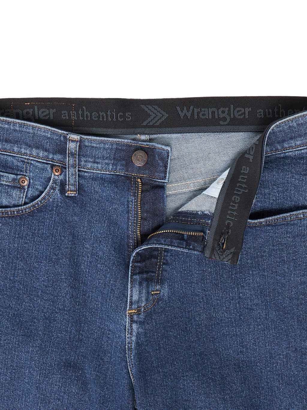 Wrangler Authentics mens Comfort Flex Waistband Denim Shorts, Dark Stonewash, 36 US