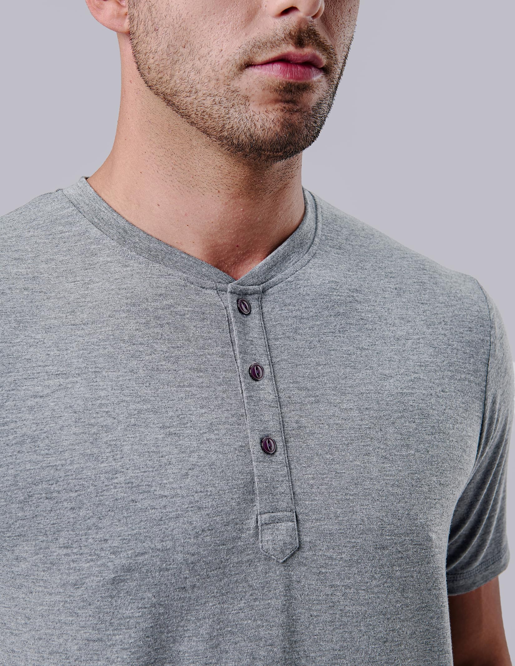 3 Pack: Casual Short Sleeve Henley Shirts for Men, Relaxed Fit Summer T Shirts Basic Tees Athleisure Wear (Set 3, Large)