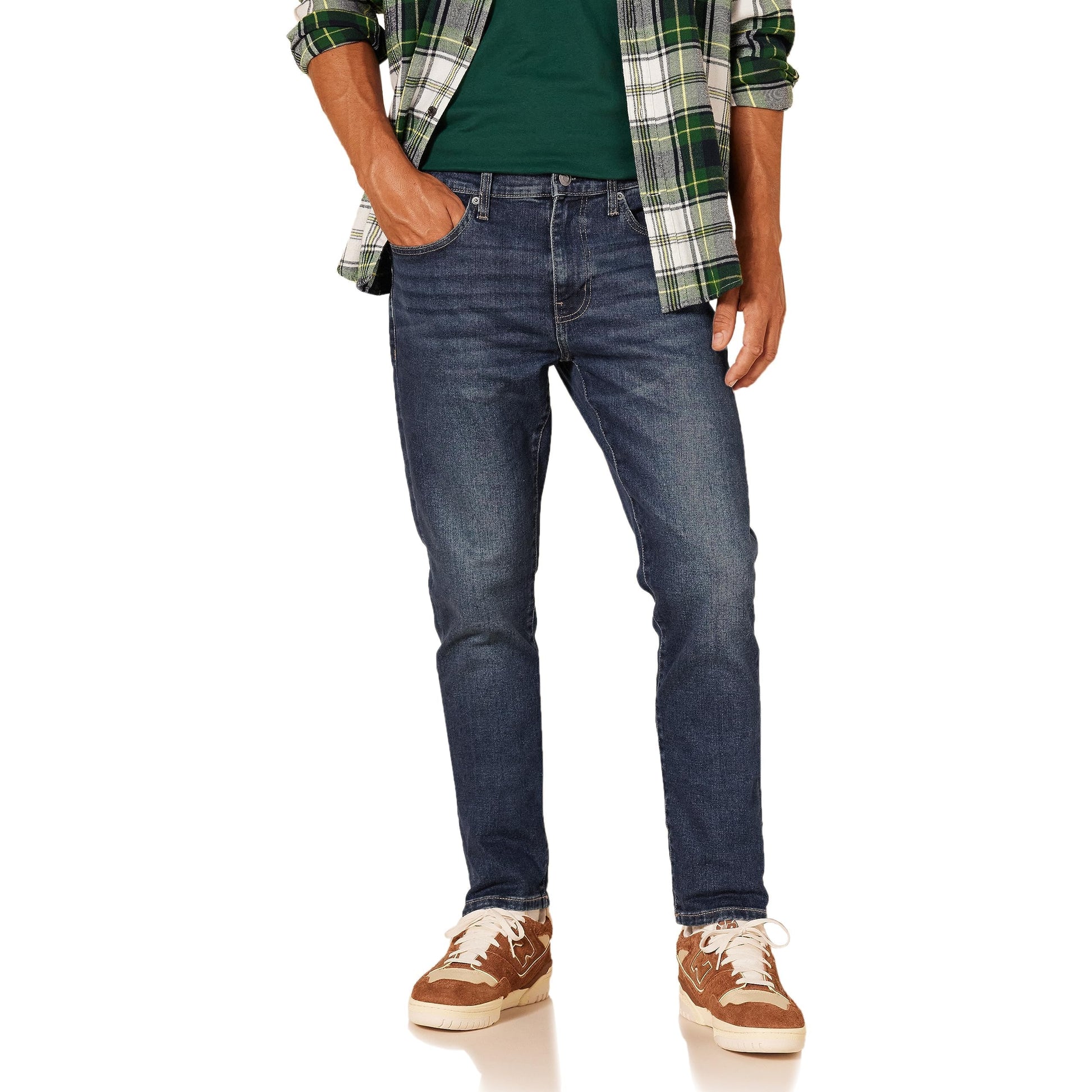 Amazon Essentials Men's Slim-Fit Jeans, Dark Wash, 29W x 28L