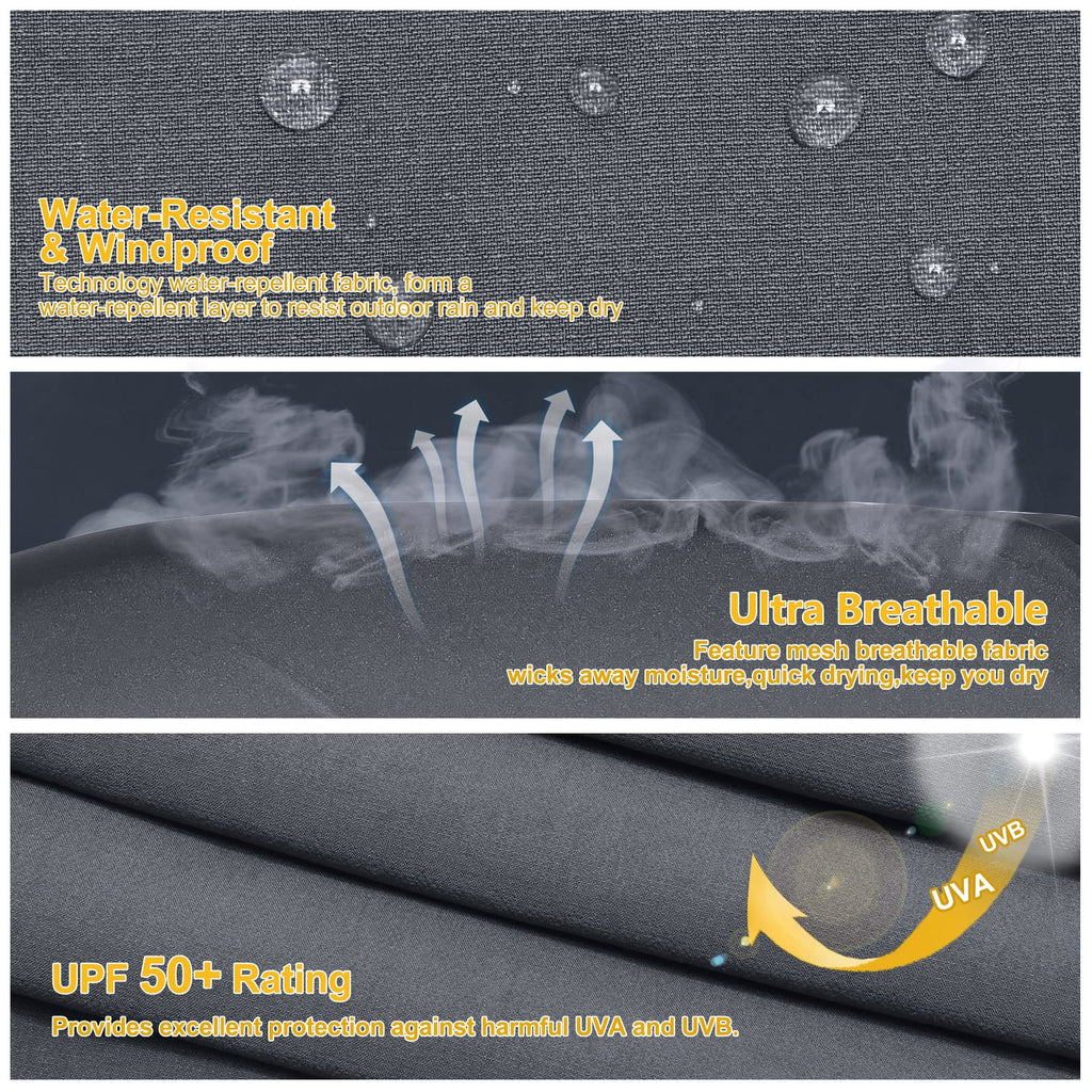 MOCOLY Women's Cargo Hiking Pants Elastic Waist Quick Dry Lightweight Water Resistant Long Pants Trousers UPF 50+ Grey XL