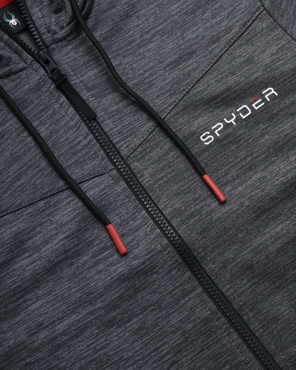 Spyder Men's Active Sweatshirt - Performance Tech Fleece Zip Hoodie Sweatshirt - Workout Full Zip Track Jacket for Men (S-XL), Size Medium, Charcoal Heather