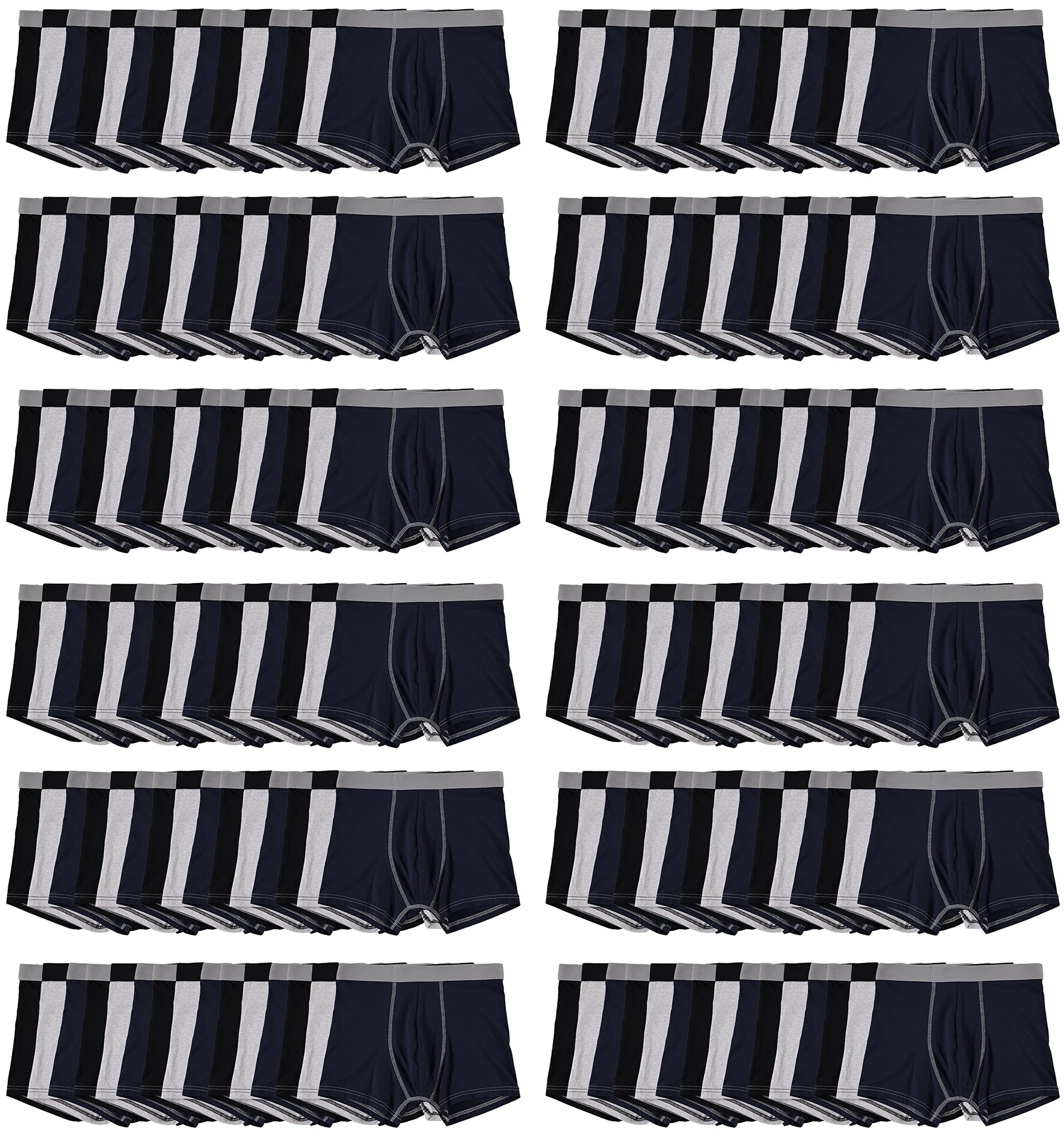 BILLIONHATS 180 Pack Mens Cotton Boxer Briefs Underwear, Wholesale Homeless Shelter Donations, Size Large