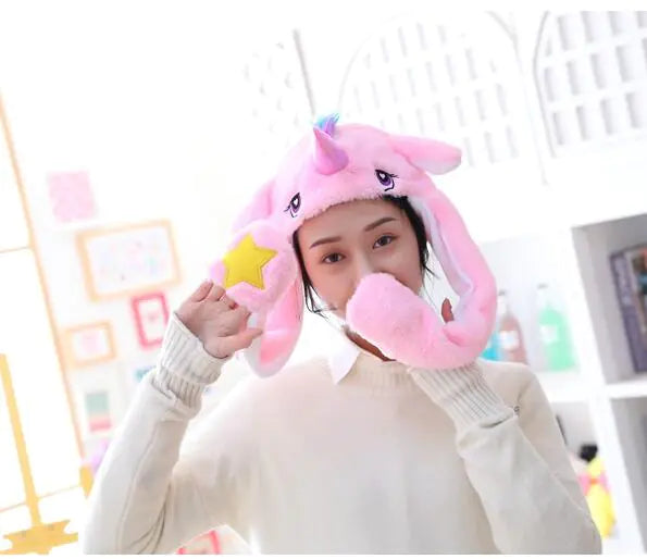 Moving Ears Unicorn Headband Plush Toy