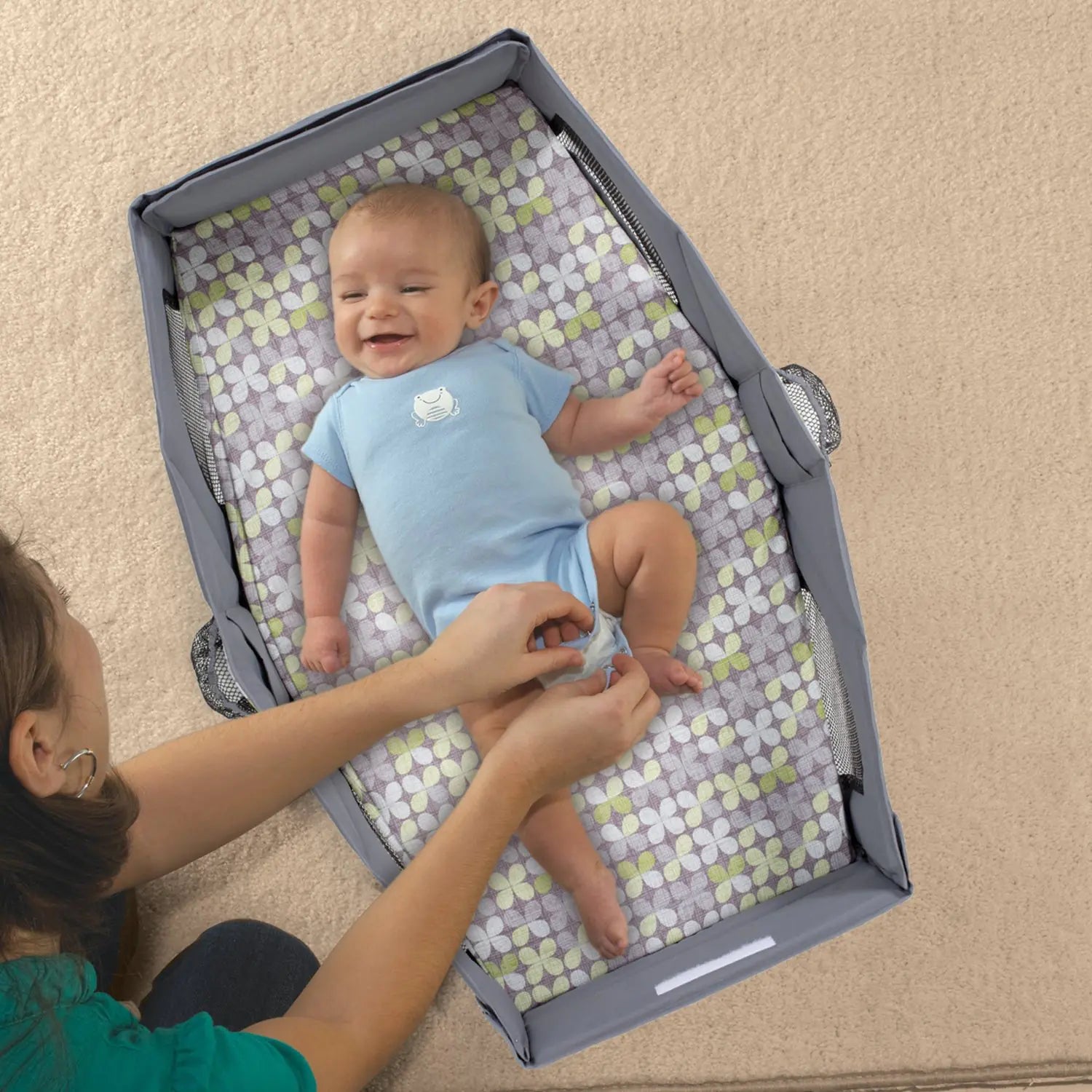 Portable Baby Safety Travel Crib with Folding Design