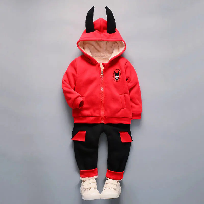 Kids' Winter 2025 Fleece Outfit - Thick Two-Piece Set
