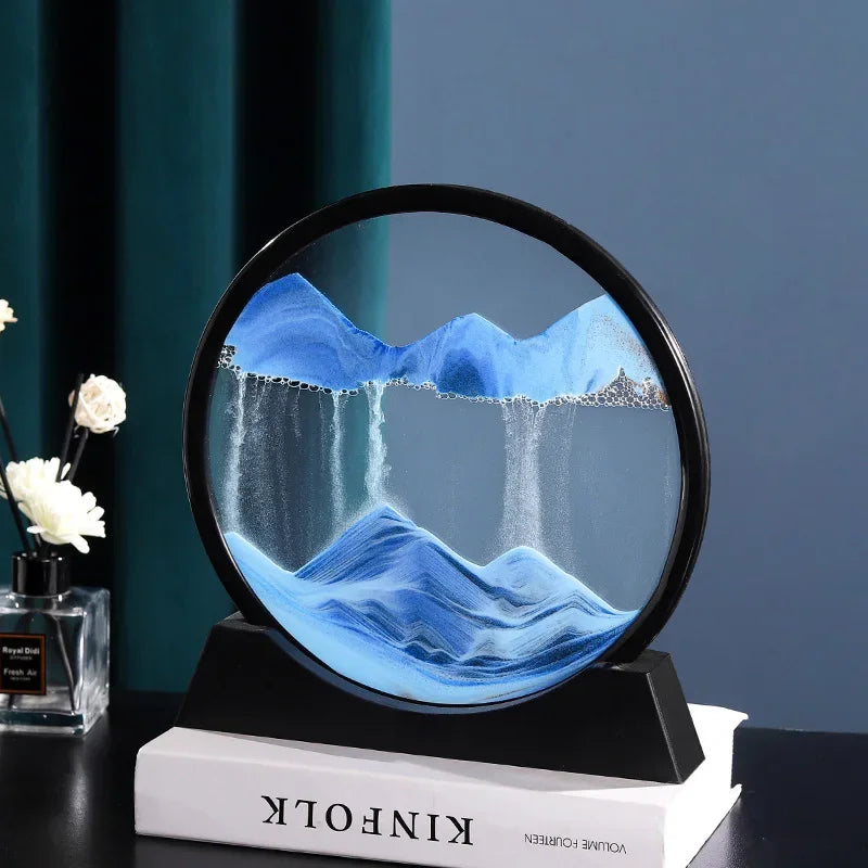 3D Moving Sand Art Hourglass for Home Decor Gift